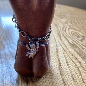 Charm bracelet with sterling angel charm